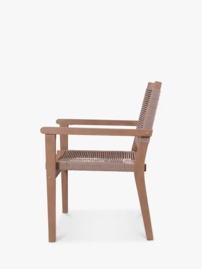 Rope Stacking Garden Chair, Set of 2, (Acacia Wood), Natural